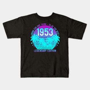 Vintage 1953 68th Birthday Aesthetic Sunset Palm 68 Year Old Kids T-Shirt